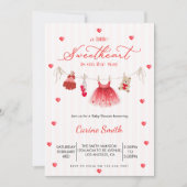 A Little Sweetheart Girl Baby Shower 招待状 (正面)