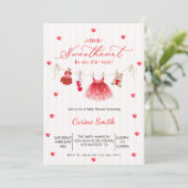 A  Little Sweetheart  Girl Baby Shower  招待状 (スタンド正面)