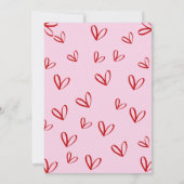 A Little Sweetheart Girl doodle Bow Baby Shower 招待状 (裏面)