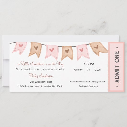 A Little Sweetheart is on the Way招待状 招待状 (正面)