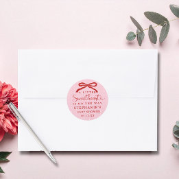 A Little Sweetheart Is On The Way Girl Baby Shower ラウンドシール