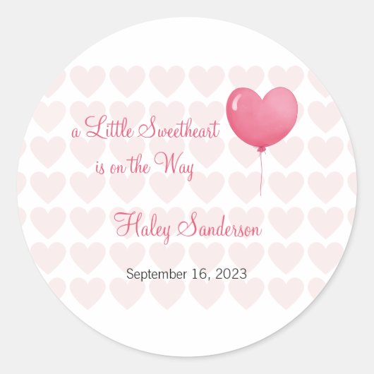 A Little Sweetheart is on the Way Labels, Stickers ラウンドシール (正面)