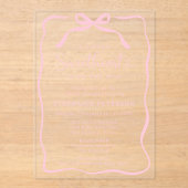 A Little Sweetheart Is On The Way Pink Baby Shower アクリル招待状 (正面)