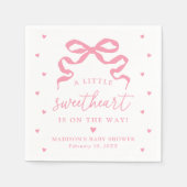 A Little Sweetheart Pink Bow Baby Shower スタンダードカクテルナプキン (正面)