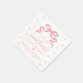 A Little Sweetheart Pink Bow Baby Shower スタンダードカクテルナプキン (角)
