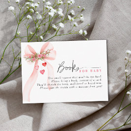 A little Sweetheart Pink bow Valentine Baby shower エンクロージャーカード