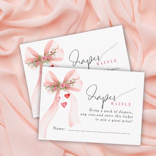 A little Sweetheart Pink bow Valentine Baby shower エンクロージャーカード