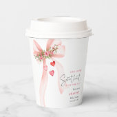 A little Sweetheart Pink bow Valentine Baby shower 紙コップ (裏面)