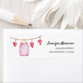 A Little Sweetheart Pink Girl Baby Showerの住所 ラベル (インサイチュ)