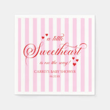 A Little Sweetheart Pink Red Hearts Baby Shower