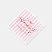 A Little Sweetheart Pink Red Hearts Baby Shower スタンダードカクテルナプキン (角)