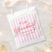 A Little Sweetheart Pink Red Hearts Baby Shower フェイバーバッグ (クリップ留めされた状態)