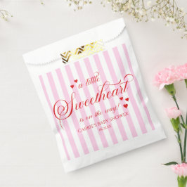 A Little Sweetheart Pink Red Hearts Baby Shower フェイバーバッグ