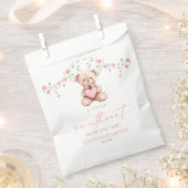A Little Sweetheart Pink Teddy Bear Baby Shower フェイバーバッグ (クリップ留めされた状態)