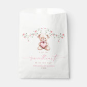 A Little Sweetheart Pink Teddy Bear Baby Shower フェイバーバッグ (正面)