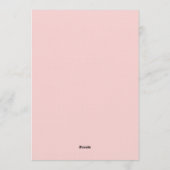 A Little Sweetheart Pink Teddy Bear Baby Shower 招待状 (裏面)