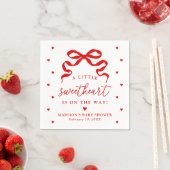 A Little Sweetheart Red Bow Baby Shower スタンダードカクテルナプキン (インサイチュ)