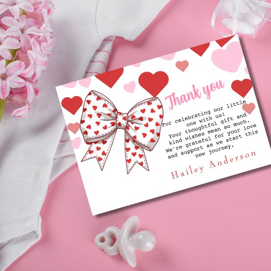 A Little Sweetheart Thank You Baby Shower Card
