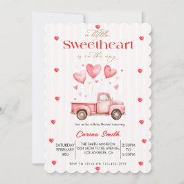 A  Little Sweetheart truck Baby Shower  招待状