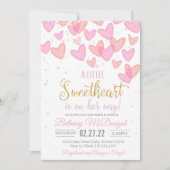 A Little Sweetheart Valentine Baby Is on her way  招待状 (正面)