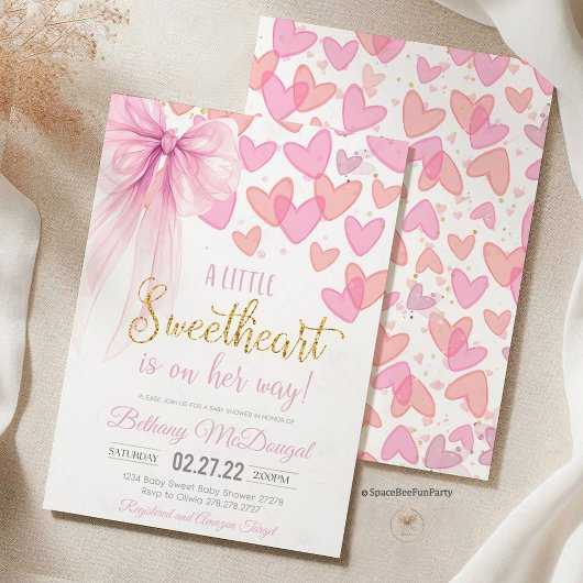 A Little Sweetheart Valentine Baby Is on her way  招待状