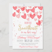 A Little Sweetheart Valentine Baby Is on her way  招待状 (正面)