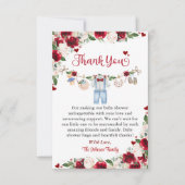 A Little Sweetheart Valentine Boy Baby Shower サンキューカード (正面)