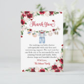 A Little Sweetheart Valentine Boy Baby Shower サンキューカード (スタンド正面)