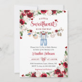 A Little Sweetheart Valentine Boy Baby Shower 招待状 (正面)