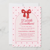 A Little Sweetheart Valentine Coquette Baby Shower 招待状 (正面)