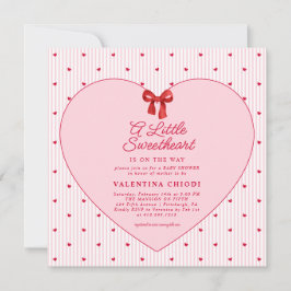 A Little Sweetheart Valentine Coquette Baby Shower 招待状