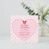 A Little Sweetheart Valentine Coquette Baby Shower 招待状 (スタンド正面)