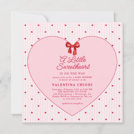 A Little Sweetheart Valentine Coquette Baby Shower 招待状