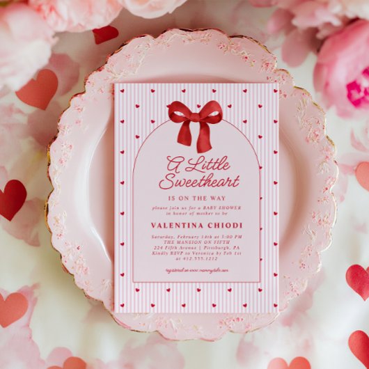 A Little Sweetheart Valentine Coquette Baby Shower 招待状