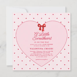 A Little Sweetheart Valentine Coquette Baby Shower 招待状
