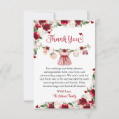 A Little Sweetheart Valentine Girl Baby Shower  サンキューカード (正面)