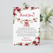 A Little Sweetheart Valentine Girl Baby Shower  サンキューカード (スタンド正面)