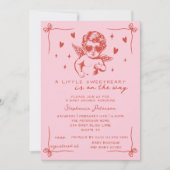 A Little Sweetheart Valentine’s Cupid Baby Shower 招待状 (正面)