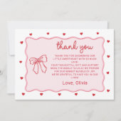 A Little Sweetheart Valentine's Baby Shower サンキューカード (正面)