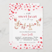 A  Little Sweetheart valentine's Baby Shower   招待状 (正面/裏面)