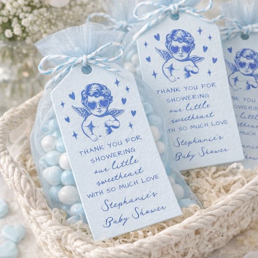 A Little Sweetheart Valentines Boy Baby Shower ギフトタグ