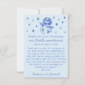 A Little Sweetheart Valentines Boy Baby Shower サンキューカード (正面)