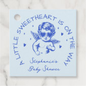 A Little Sweetheart Valentines Boy Baby Shower フェイバータグ (正面)