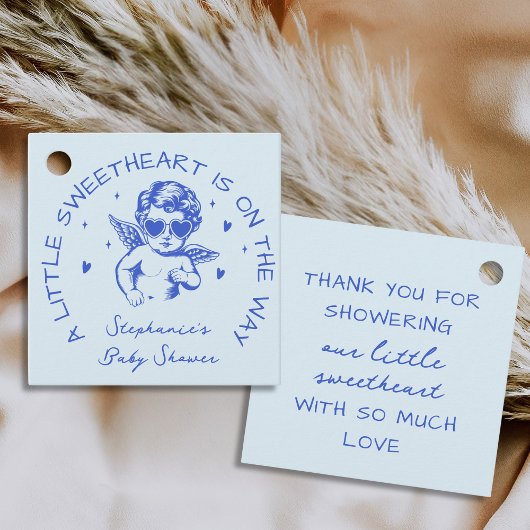 A Little Sweetheart Valentines Boy Baby Shower フェイバータグ