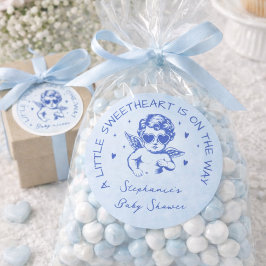 A Little Sweetheart Valentines Boy Baby Shower ラウンドシール