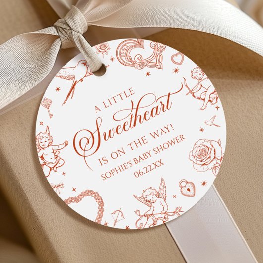 A Little Sweetheart Valentine's Day Baby Shower フェイバータグ