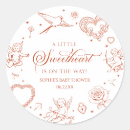 A Little Sweetheart Valentine's Day Baby Shower ラウンドシール