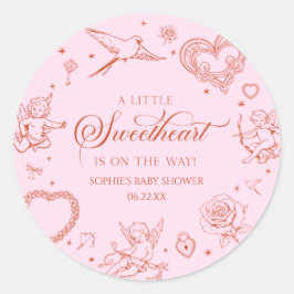 A Little Sweetheart Valentine's Day Baby Shower ラウンドシール
