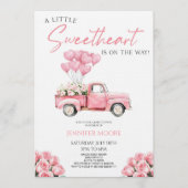 A Little Sweetheart Valentine's Day Baby Shower 招待状 (正面)