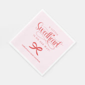 A little sweetheart Valentines girl baby shower スタンダードランチョンナプキン (角)